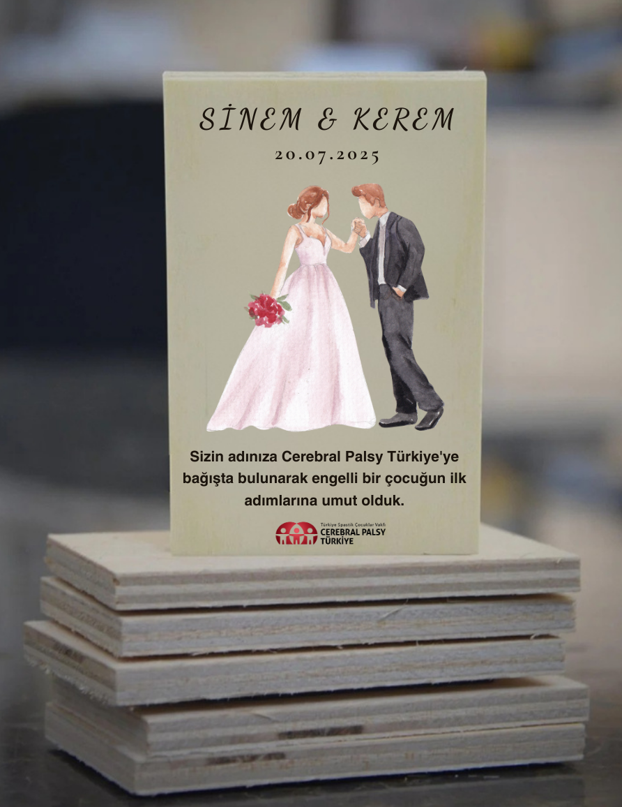 Ahşap Nikah Magneti - Düğün Günü