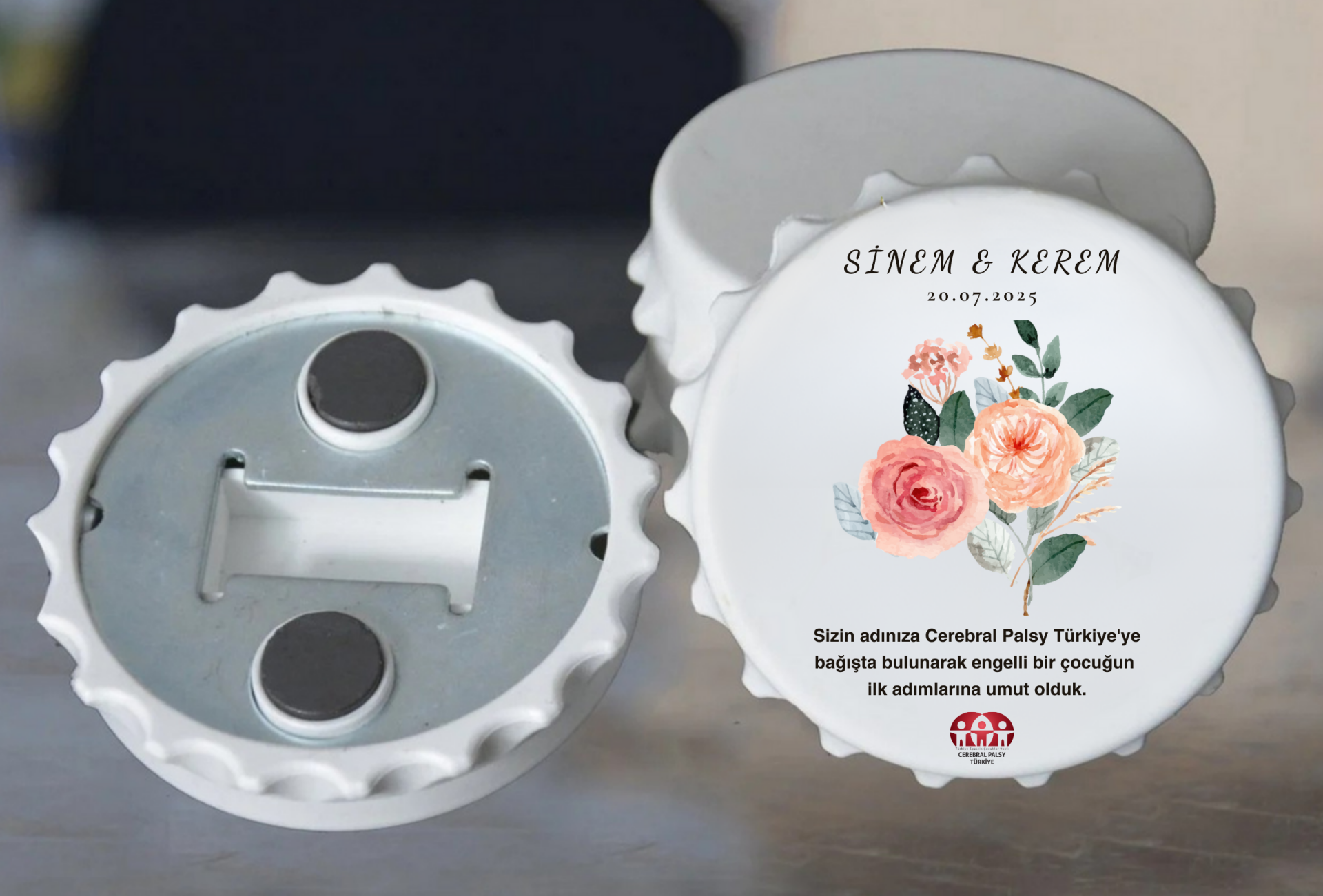 Açacak Nikah Magneti - Turuncu Güller