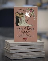 Ahşap Nikah Magneti 4