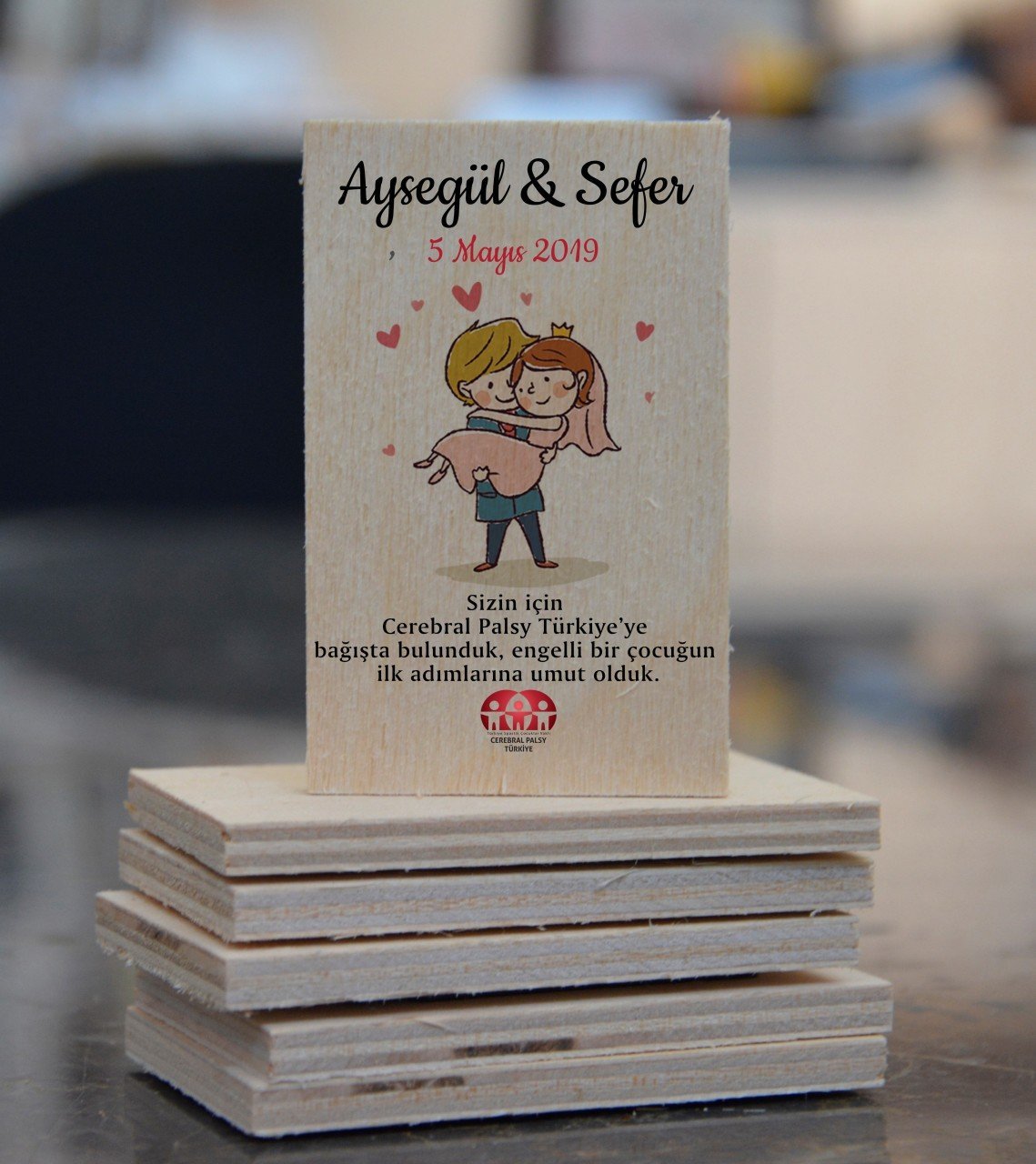 Ahşap Nikah Magneti 7