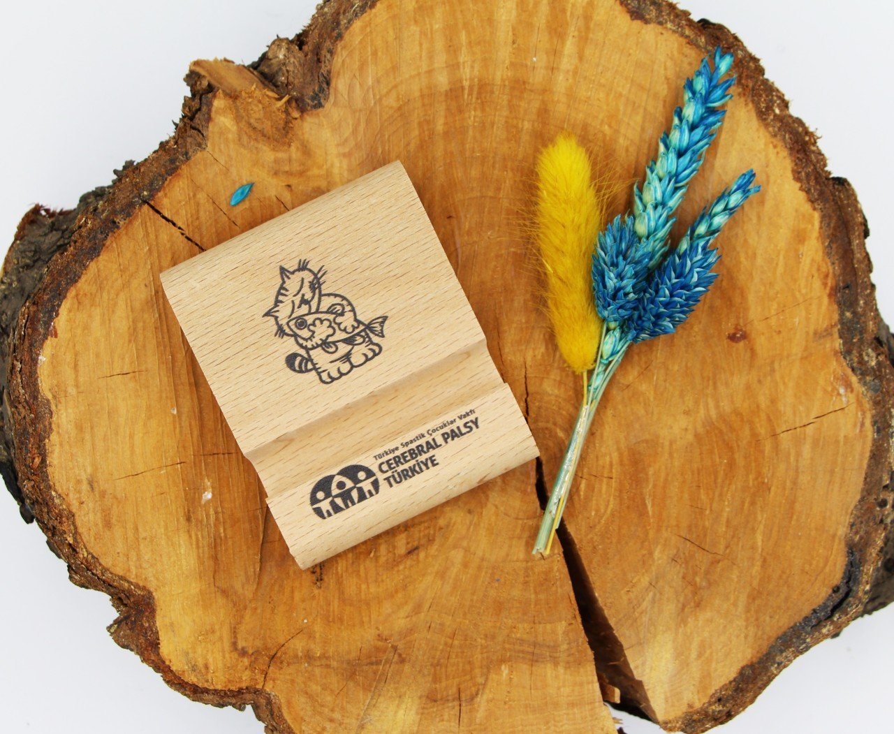 Kedi Ahşap Telefon Standı