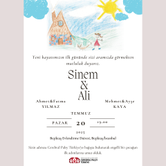 Çocuk Çizimli Nikah Davetiyesi 2