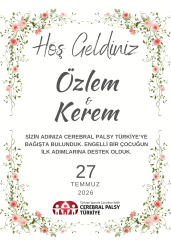 Nikah Davetli Karşılama Panosu - Çiçek Salkımı