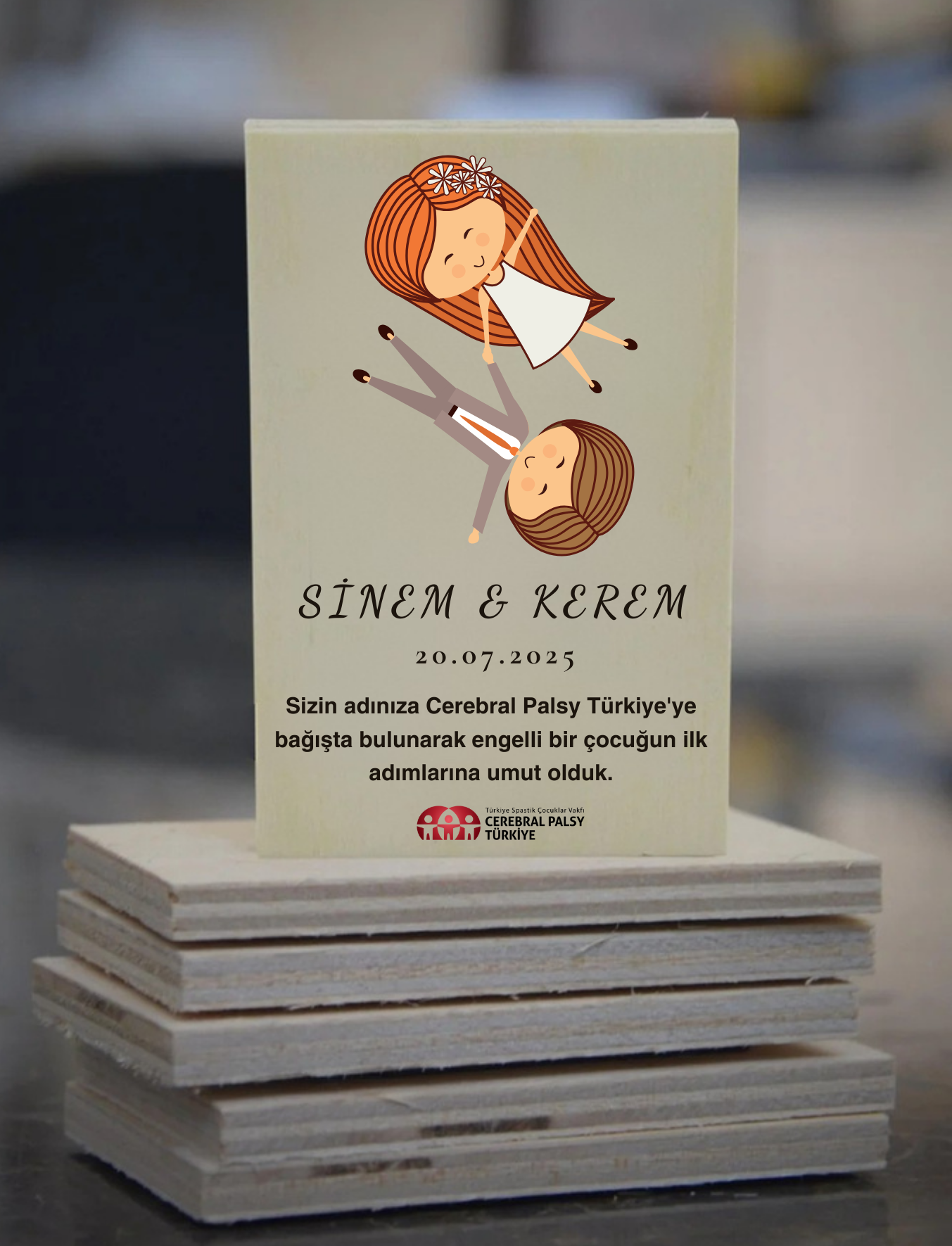 Ahşap Nikah Magneti - Düğün Günü 2